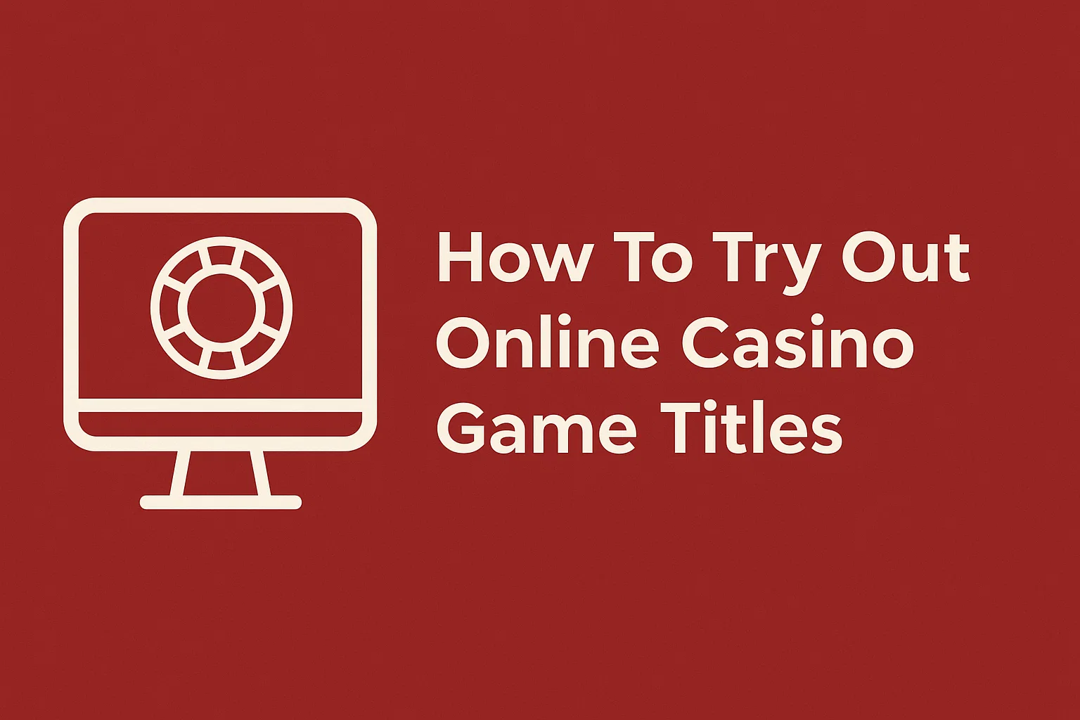How To Try Out Online Casino Game Titles